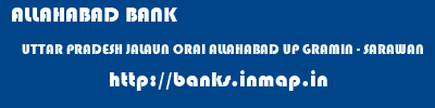 ALLAHABAD BANK  UTTAR PRADESH JALAUN ORAI ALLAHABAD UP GRAMIN - SARAWAN  banks information 